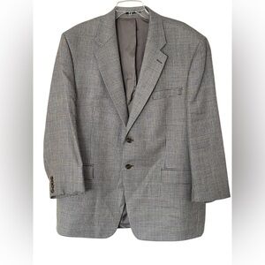 Lauren Ralph Lauren Blazer Mens 46R Brown Houndstooth 2 Button Lambswool Blend